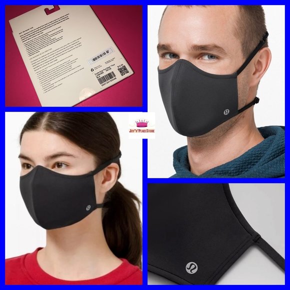 Lululemon Athletic Men Women Black Adjustable Double Strap Contours Face Mask - Picture 1 of 7